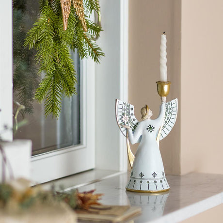 Bloomingville Evangeline Kerzenhalter, Weiß, Engel Kerzenständer Weihnachten