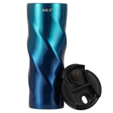 NILS Thermobecher 500 ml Edelstahl blau auslaufsicher rutschfest für Outdoor Alltag