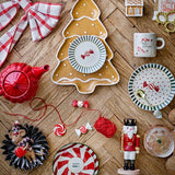 Bloomingville Yule Teller aus Steingut in Bunt – 2er Set Weihnachtsteller für Tischdeko
