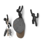 Umbra Buddy Haken 3er Set, Dekorative Wandhaken, Garderobenhaken in Schwarz