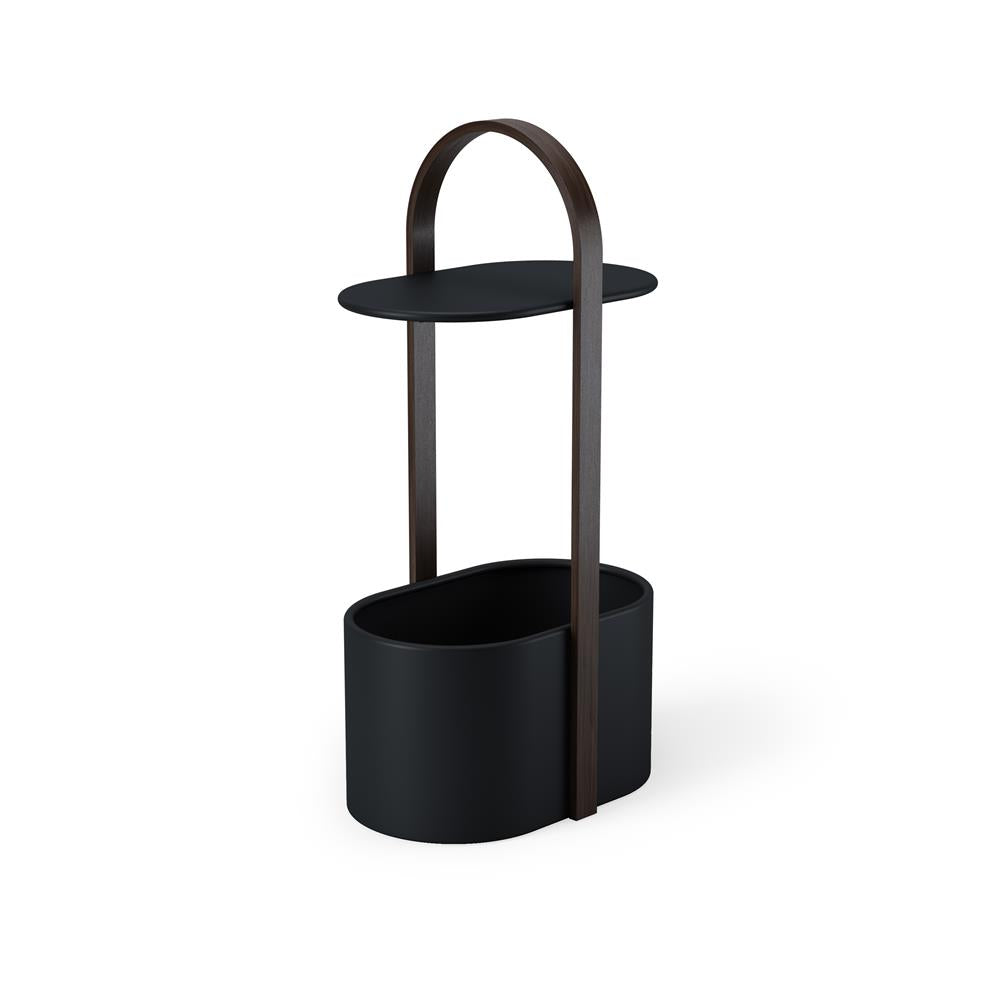 Umbra Bellwood Beistelltisch mit Ablagefläche und Kabelkanal in Schwarz/Walluss