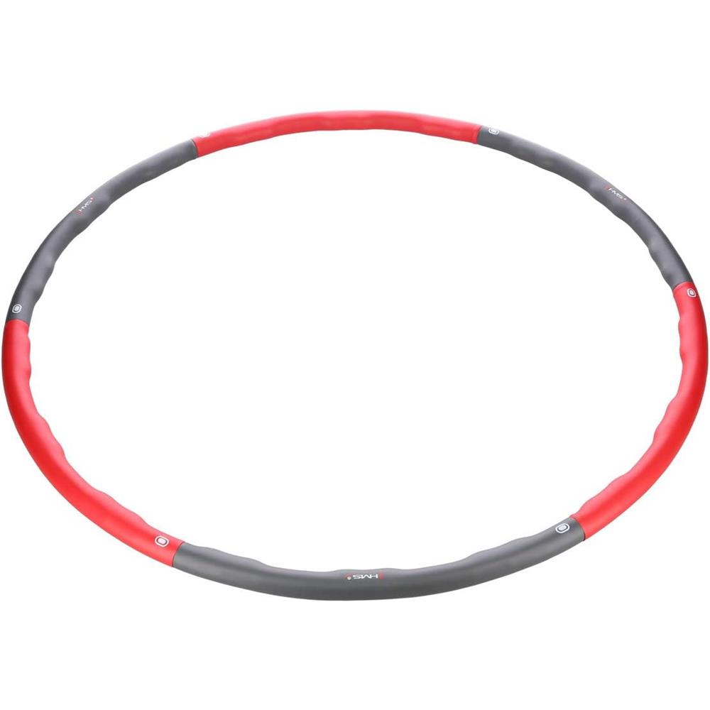Hula Hoop Reifen 100 cm mit Massagenoppen zum Abnehmen Rot/Grau | HMS HHP002