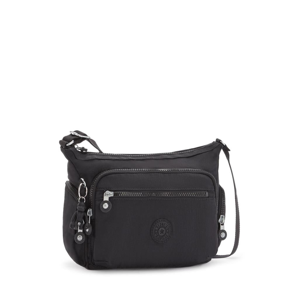 Kipling GABBIE S, Kleine Umhängetasche, Black Noir (schwarz), Schultertasche mit vielen Fächern
