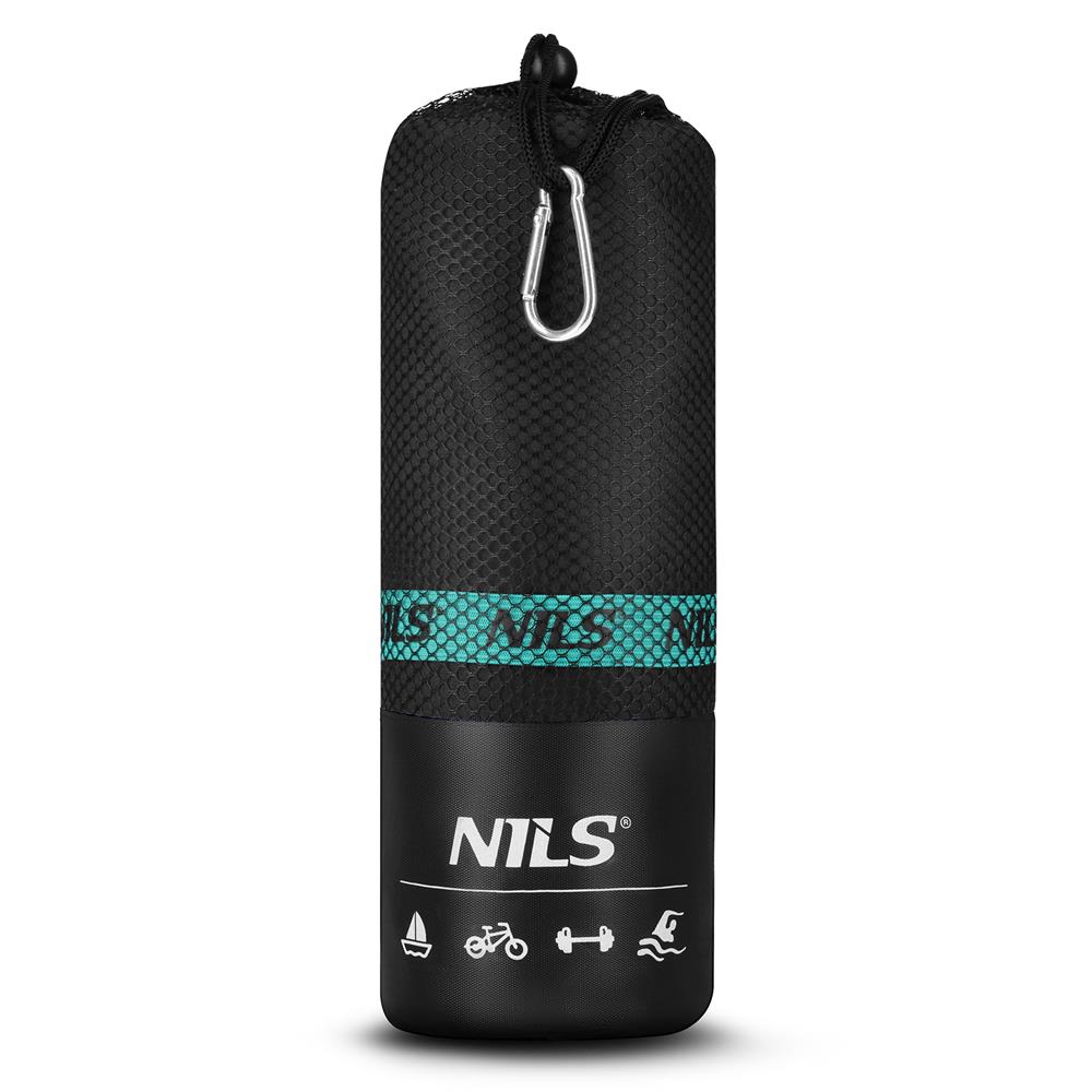NILS Mikrofaserhandtuch 200x90 cm in Schwarz - schnelltrocknendes Handtuch für Camping, Strand & Sport