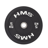 Hantelscheibe 5 kg Gummiert 50 mm Bumper Plate | HMS BBR05