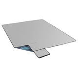 NILS CAMP Picknickdecke Blau karriert 250x200 cm - große Outdoor Decke mit Aluminium für Strand & Garten
