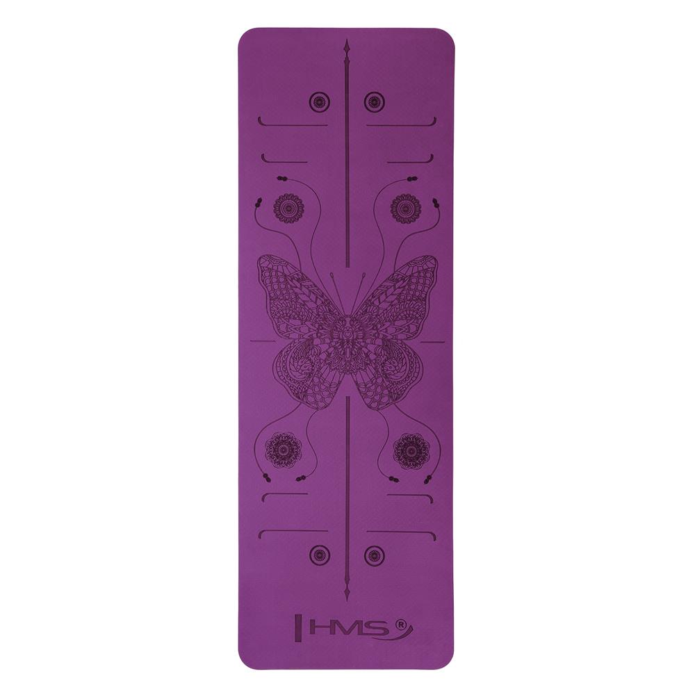 Yogamatte 183 x 61 x 0,8 cm Fitnessmatte Violett Gymnastikmatte rutschfest | HMS YM10