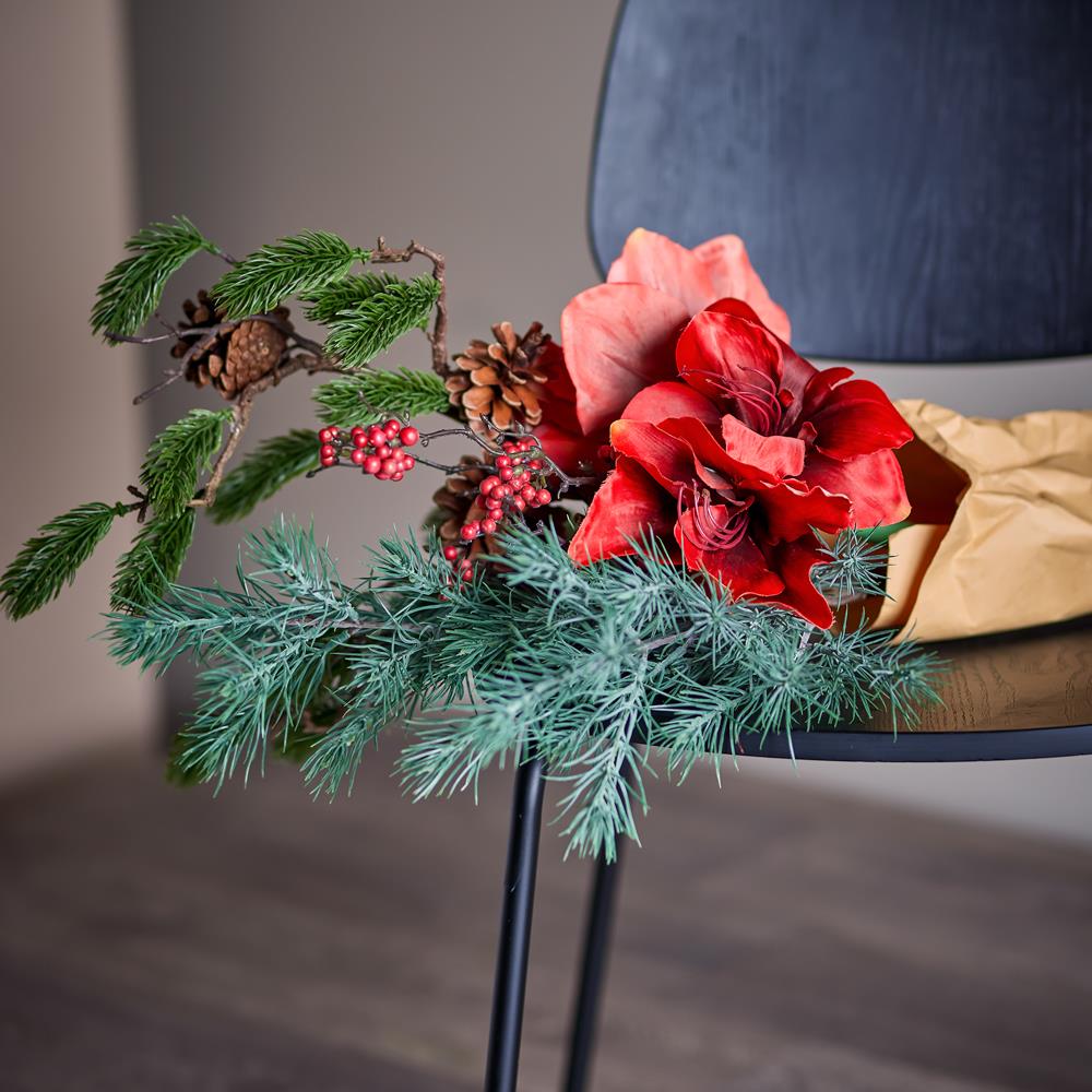 Bloomingville Rubia Blumenstrauß Rot Kunstblumen Weihnachtsdeko 105 cm