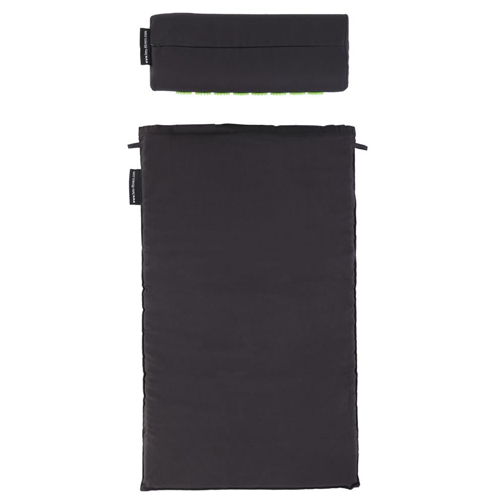 Akupressurmatte mit Kissen Schwarz/Grün 9618 Druckpunkte | HMS Premium AKM03