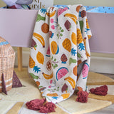 Bloomingville MINI Fruitta Decke Bunt Baumwollmix 160x130cm Kinder