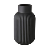 BOLTZE Vase Nordika Glas schwarz Relief 22 cm rund skandinavisch Blumenvase