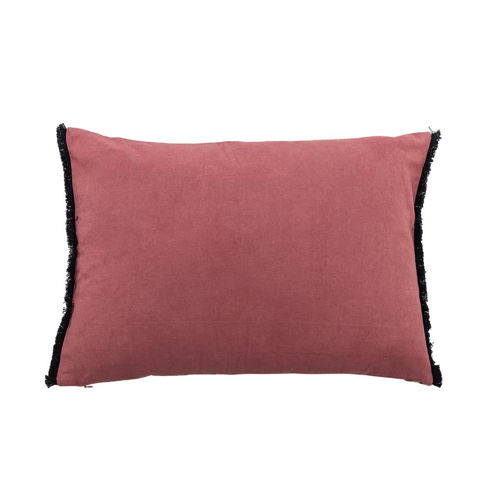 Bloomingville Lester Kissen 50x35 cm bunt - Baumwollkissen mit Tiger Motiv & Fransen für Sofa Deko