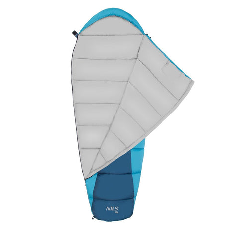 NILS CAMP Schlafsack Grau-Blau - Mumienschlafsack für Camping, Trekking & Outdoor