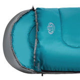 NILS CAMP Schlafsack Größe M Grau-Türkis - Mumienschlafsack für Outdoor, Trekking & Camping