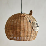 Bloomingville MINI Lilu Lampenschirm natur - Rattan Lampenschirm Bär für Kinderzimmer & Deckenleuchte