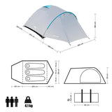 NILS CAMP Rocker Zelt für 3 Personen in Grau - Campingzelt mit Vorraum für Outdoor, Trekking & Camping