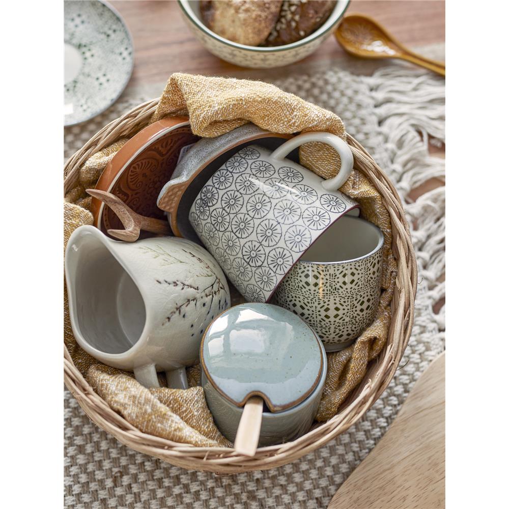 Bloomingville Pixie Salztopf mit Löffel, Grün, Steingut, dänisches Design