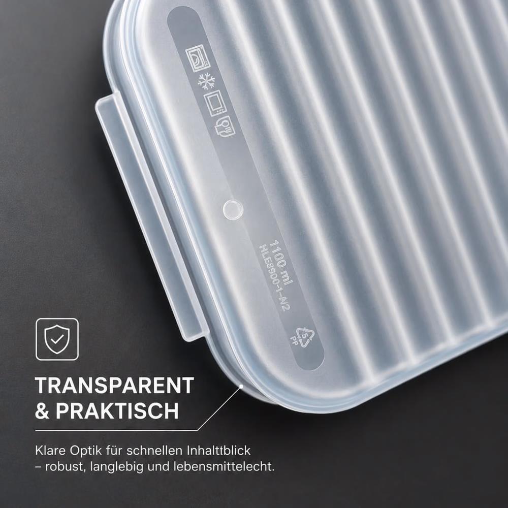 LocknLock Frischhaltedosen für Aufschnitt 1,2 L 6er Set - Aufschnittbox stapelbar BPA-frei