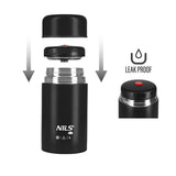 NILS CAMP Thermobehälter 1L Edelstahl schwarz Lunchbox für Essen warm kalt