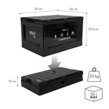 NILS CAMP faltbare Campingbox mit Tischfunktion 50L in Schwarz - stabile Reisebox