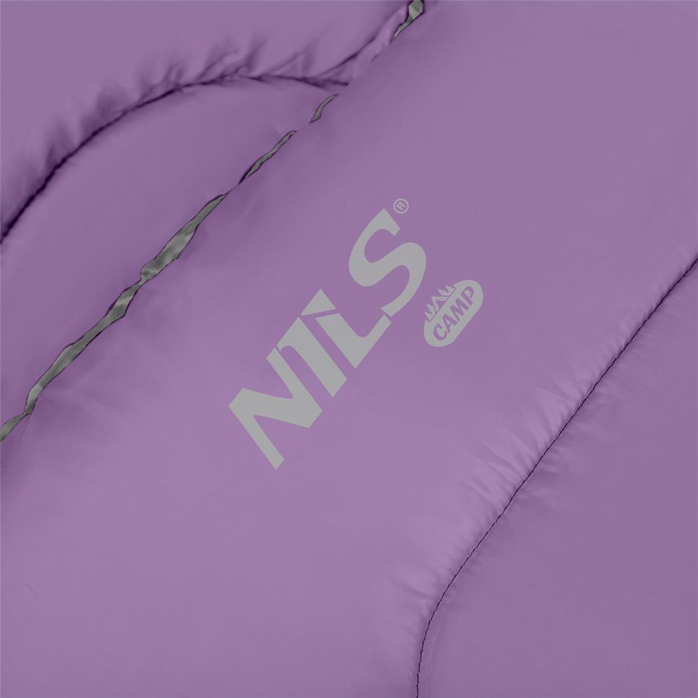 NILS CAMP Schlafsack Größe M Grau-Violett - Mumienschlafsack für Outdoor, Trekking & Camping