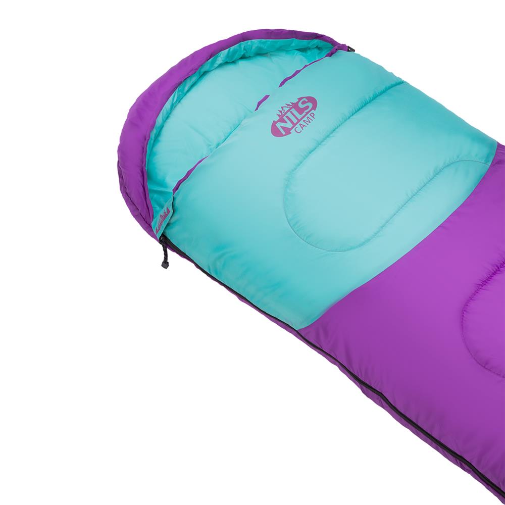 NILS CAMP Schlafsack Größe M Violett-Türkis - Mumienschlafsack für Outdoor, Trekking & Camping