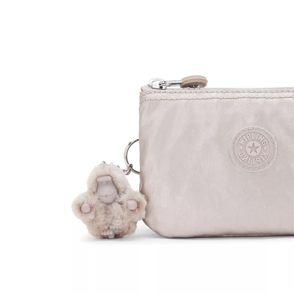 Kipling CREATIVITY S, kleine Geldbörse, Metallic Glow (beige), Portemonnaie mit Reißverschluss