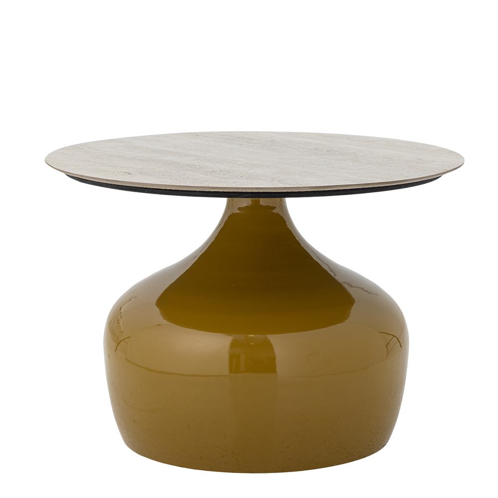 Bloomingville Lecco Couchtisch gelb - Design Beistelltisch mit Keramikfliesen für Wohnzimmer