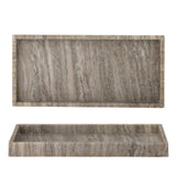 Bloomingville Majsa Tablett – braunes Marmor-Tablett, 38x18 cm, vielseitig & lebensmittelgeeignet