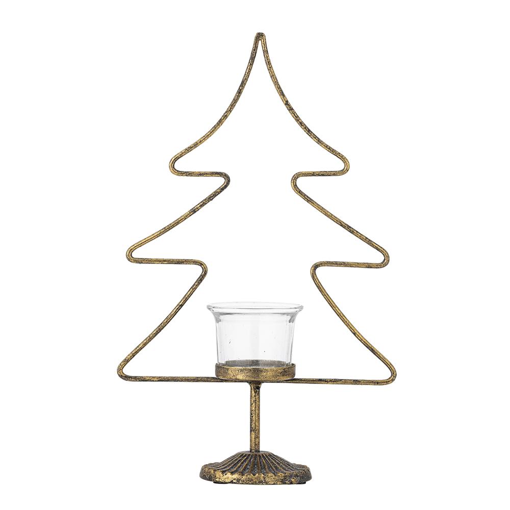 Bloomingville Miki Teelichthalter Gold Metall Weihnachtsbaum Teelichthalter