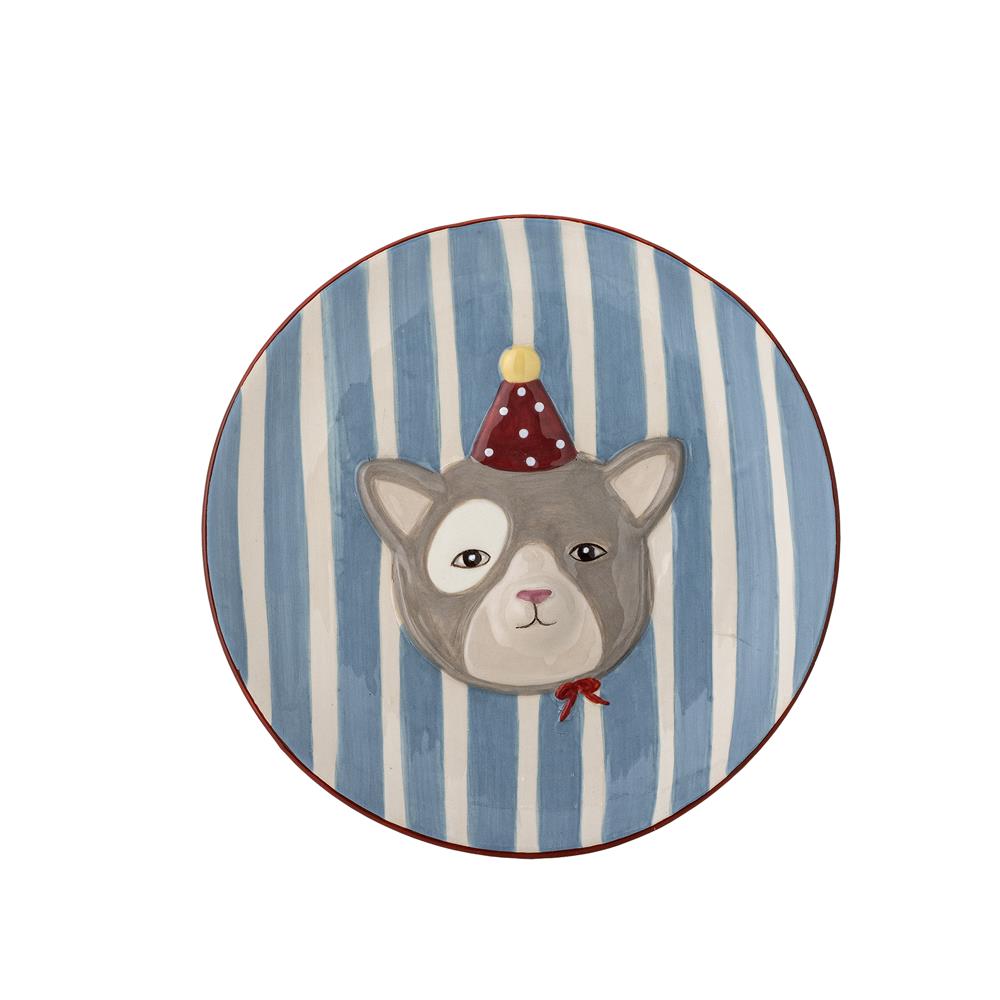Bloomingville MINI Party Geschirr Set 3-teilig bunt - Kinder Geschirr mit Katzenmotiv für Tisch & Küche