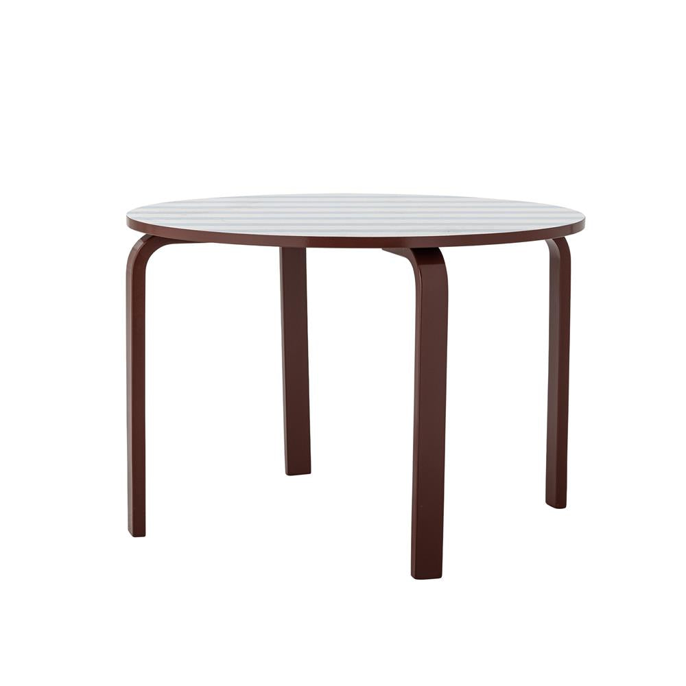 Bloomingville MINI Liova Tisch blau/weiß gestreift - Kindertisch aus MDF mit Streifenmuster für Kinderzimmer