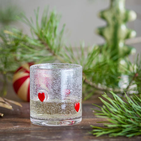 Bloomingville Debra Trinkglas Klar Glas Herzen Weihnachtsglas 370 ml