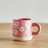 Bloomingville MINI Millie Tasse 110 ml rosa - Steingut Tasse mit Blumenmotiv für Kinder & Küche