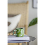 Bloomingville Ninka Tasse, aus Steingut, in Grün, 250 ml, moderner Retro-Look