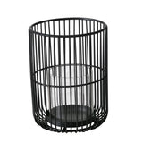 BOLTZE Windlicht Cindy 2er Set Metall Glas schwarz rund skandinavisch