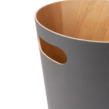 Umbra Woodrow Abfalleimer, Anthrazit/Holz, 7,5 Liter, Zweifarbiger Papierkorb