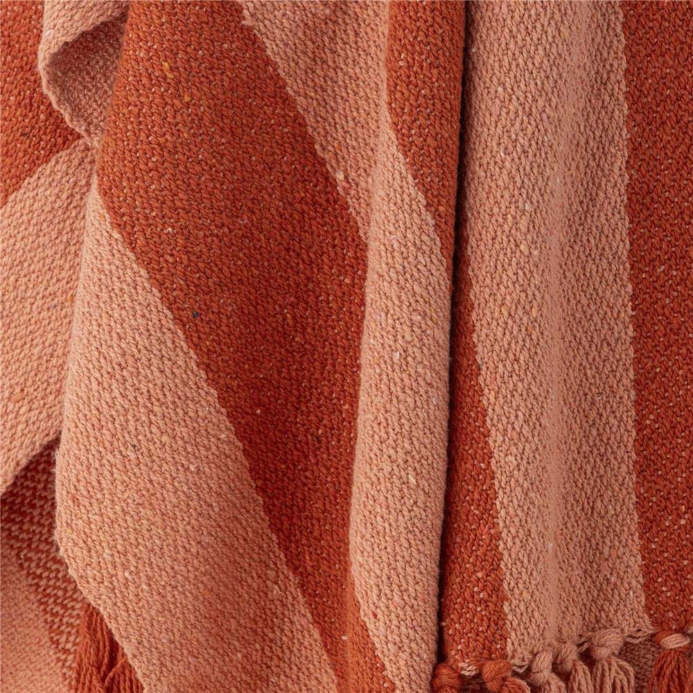 Bloomingville Frello Decke orange 160x130 cm aus recycelter Baumwolle – Wohndecke Kuscheldecke