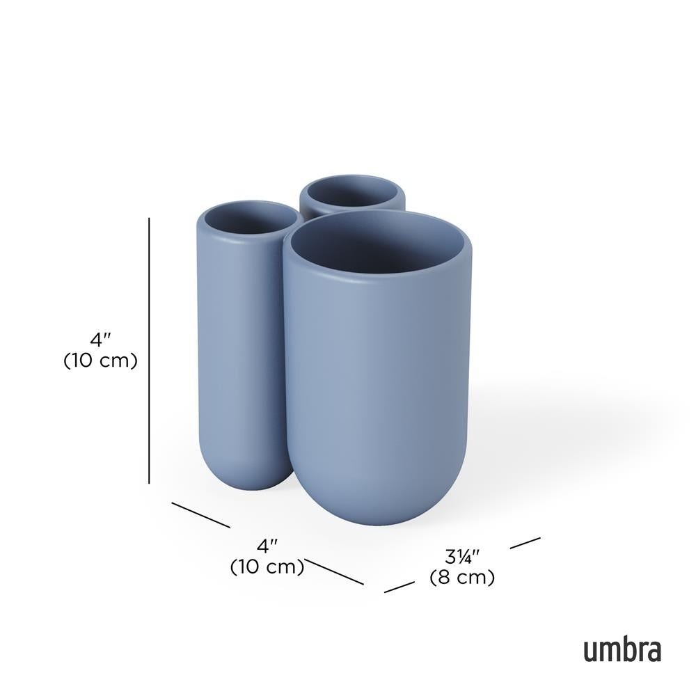 Umbra Touch Zahnputzbecher, Zahnbürstenhalter und Becher für Make-Up, Schieferblau