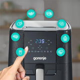 Gorenje AF1350DWB Heißluftfritteuse mit Sichtfenster 1350W 5,4L Antihaft Beschichtung schwarz