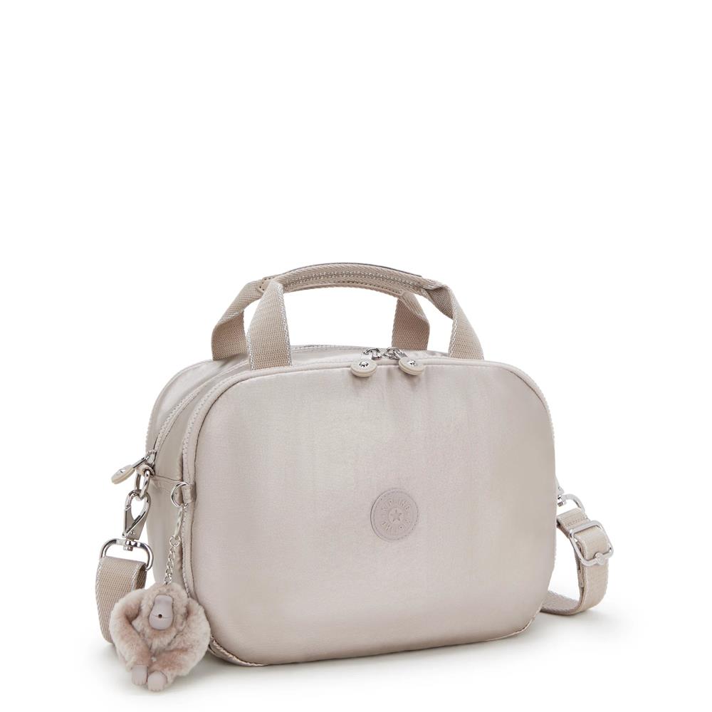 Kipling PALMBEACH, Beautycase, Metallic Glow (beige), Kulturtasche 7L Spiegel Trolleyhalterung