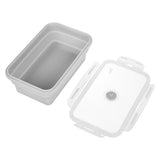 NILS CAMP faltbare Lunchbox 1200 ml Silikon grau für Camping Reisen Arbeit