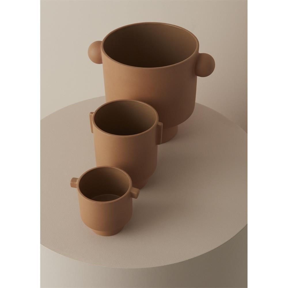 OYOY Inka Kana Blumentopf Small 10,5x10,5 cm Braun Keramik Übertopf Pflanztopf Dekotopf