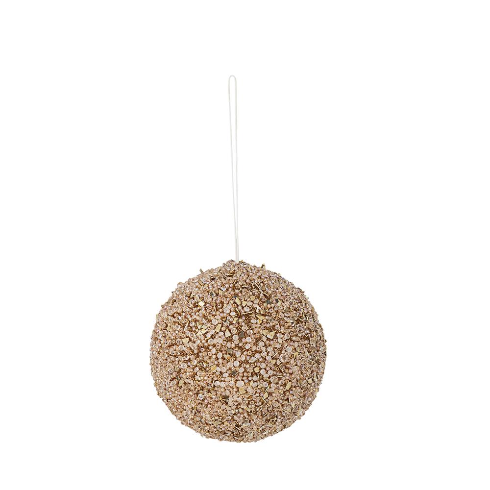 Bloomingville Nicolet Weihnachtskugel, Gold, 9 cm Christbaumschmuck mit Glitzer