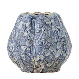 Bloomingville Hetty Vase Blau Steingut Landhausstil 22cm
