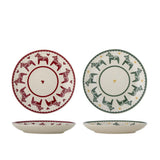 Bloomingville Siffer Teller Bunt Steingut 2er Set Weihnachtsteller 16 cm