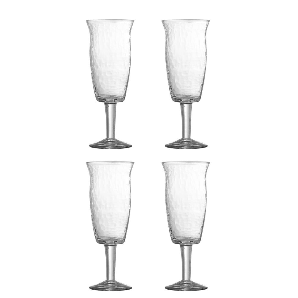 Bloomingville Asha Weinglas Klar Recyceltes Glas D7,5xH20 cm 4er Set – elegantes Weinglas