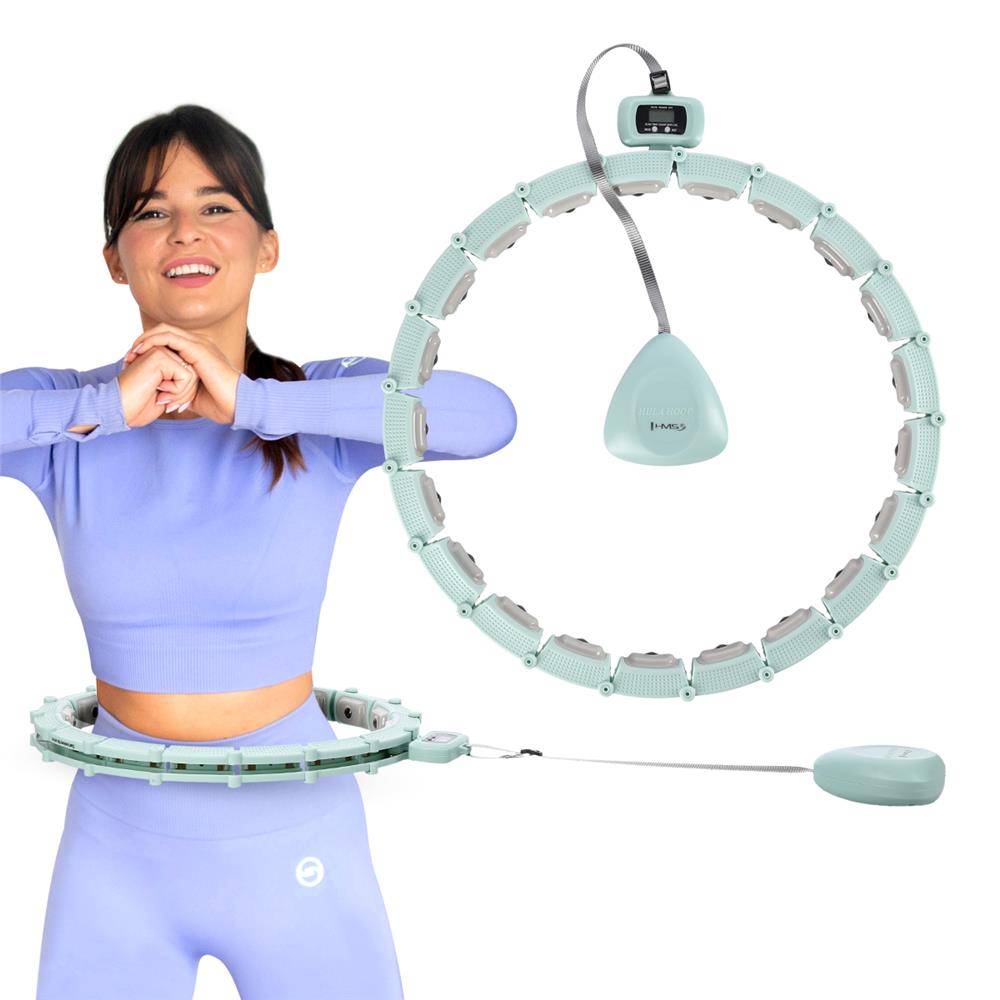 Hula Hoop Reifen mit LCD-Zähler, Magneten und Gewicht Grün | HMS HHM14