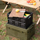 NILS CAMP faltbare Campingbox mit Tischfunktion 20L in Schwarz - kompakte Reisebox