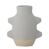 Bloomingville Birka Vase weiß L14 cm aus Keramik – dekorative Vase für Wohnzimmer & Tischdeko